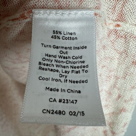 Talbots Cardigan Sweater Linen blend open front Paisley Size 1X - Picture 5 of 9